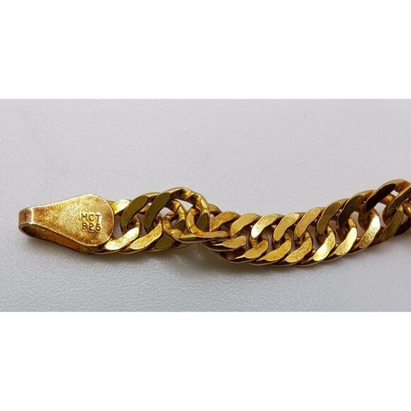 Vintage Italy HCT 925 Sterling Silver Gold Tone Smooth Twist Chain Bracelet - Picture 12 of 12
